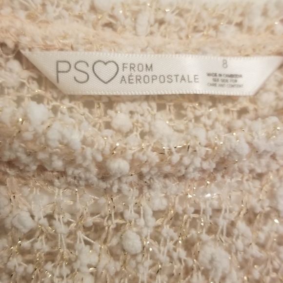 Girls Aeropostale Blush Pink and Gold Top sz 8 - Picture 4 of 6